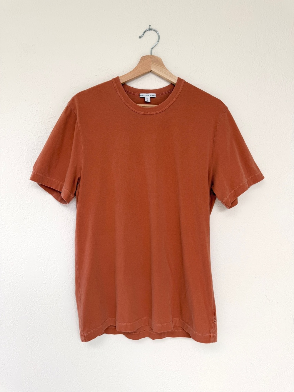 JAMES PERSE tee / short sleeve shirt rust orange t-shirt / M